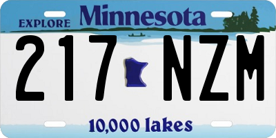 MN license plate 217NZM