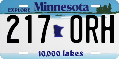 MN license plate 217ORH