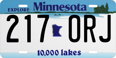 MN license plate 217ORJ