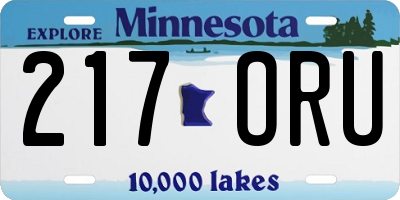 MN license plate 217ORU