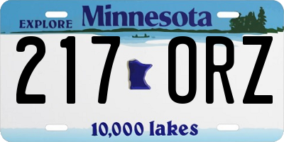 MN license plate 217ORZ