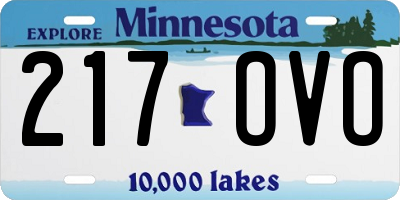 MN license plate 217OVO