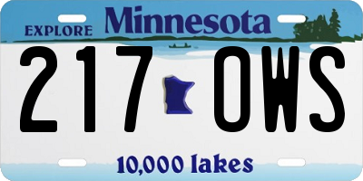 MN license plate 217OWS