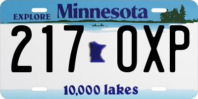 MN license plate 217OXP