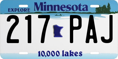 MN license plate 217PAJ