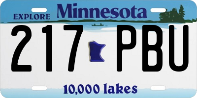 MN license plate 217PBU