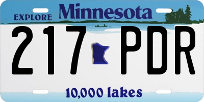 MN license plate 217PDR