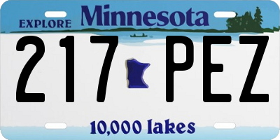 MN license plate 217PEZ