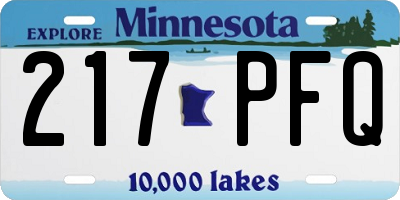 MN license plate 217PFQ