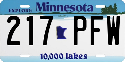MN license plate 217PFW