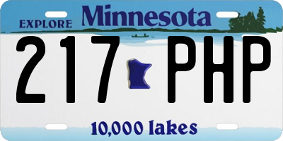 MN license plate 217PHP