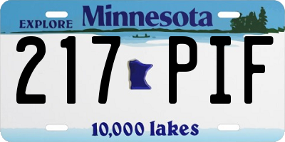 MN license plate 217PIF
