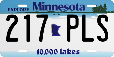 MN license plate 217PLS