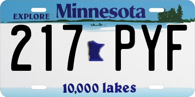 MN license plate 217PYF