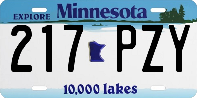 MN license plate 217PZY