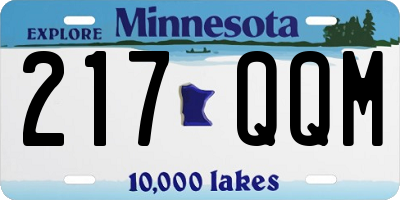 MN license plate 217QQM