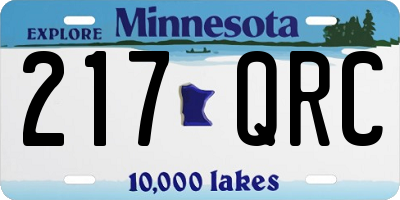 MN license plate 217QRC