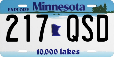 MN license plate 217QSD