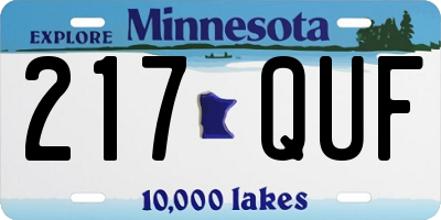 MN license plate 217QUF