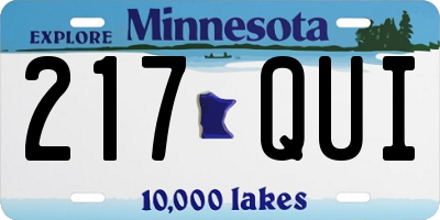 MN license plate 217QUI