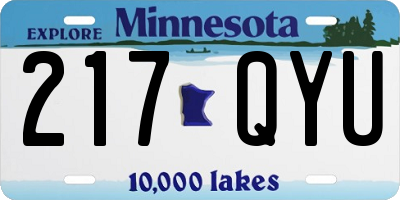 MN license plate 217QYU
