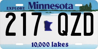 MN license plate 217QZD