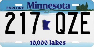 MN license plate 217QZE