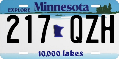 MN license plate 217QZH