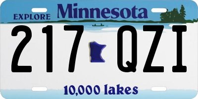 MN license plate 217QZI