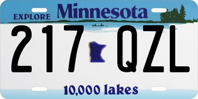 MN license plate 217QZL