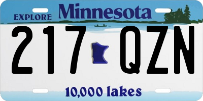 MN license plate 217QZN