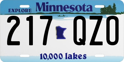 MN license plate 217QZO