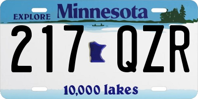 MN license plate 217QZR