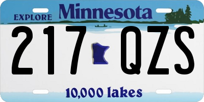 MN license plate 217QZS