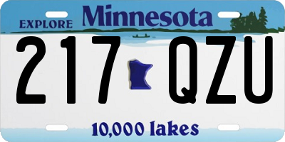 MN license plate 217QZU