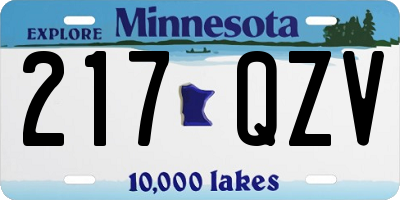 MN license plate 217QZV