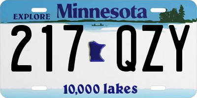 MN license plate 217QZY