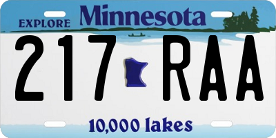 MN license plate 217RAA