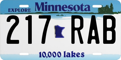 MN license plate 217RAB