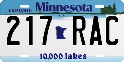 MN license plate 217RAC