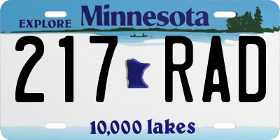 MN license plate 217RAD