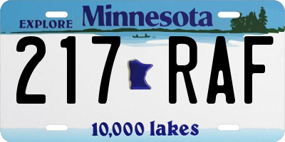 MN license plate 217RAF