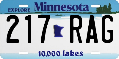 MN license plate 217RAG