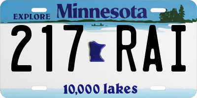 MN license plate 217RAI