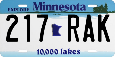 MN license plate 217RAK
