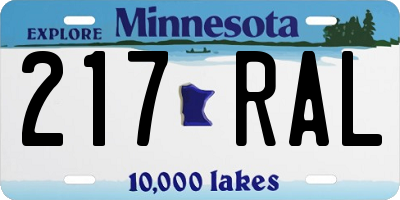 MN license plate 217RAL