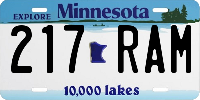 MN license plate 217RAM