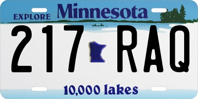 MN license plate 217RAQ