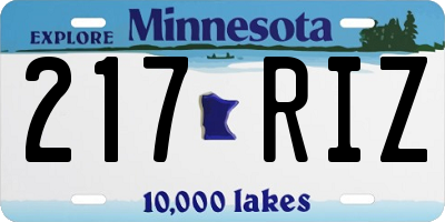 MN license plate 217RIZ
