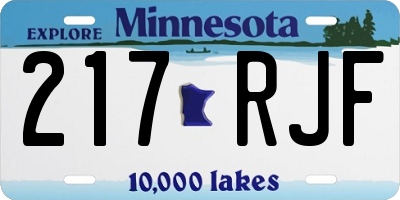 MN license plate 217RJF